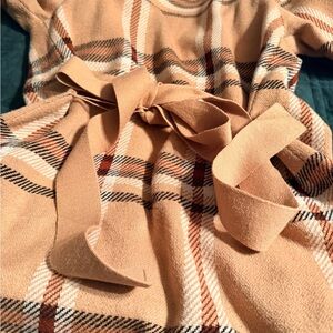 Tahari Tan Plaid Kids Dress